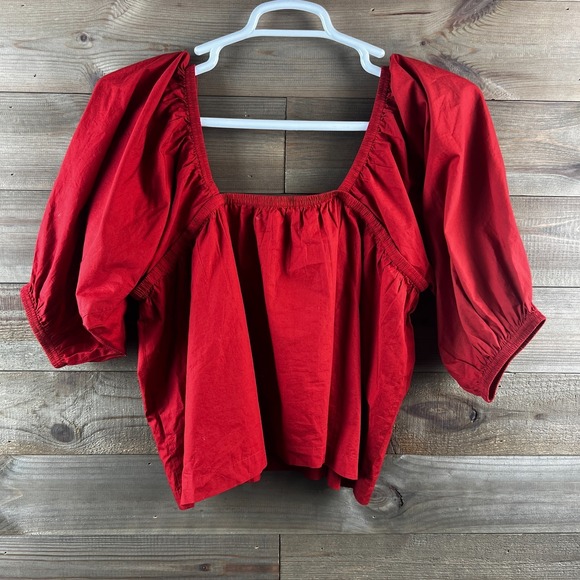 A Piece Apart Womens Shirt Puff Sleeve Elastic Neckline Gali Shirrred Medium - Picture 5 of 7